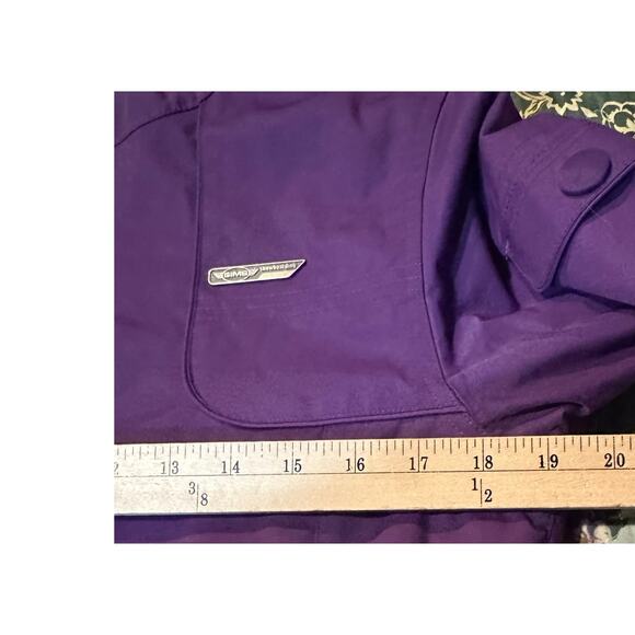 SIMS Snowboarding 76 Jacket Purple Fur Hooded Size Med Women's Snap Full Zip - Picture 6 of 8